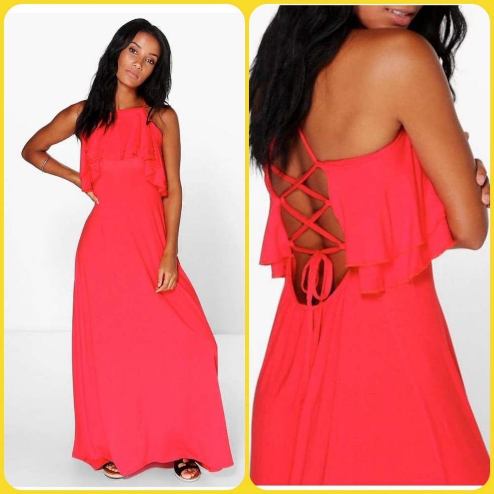 Women's ruffle maxi dress